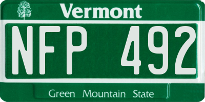 VT license plate NFP492