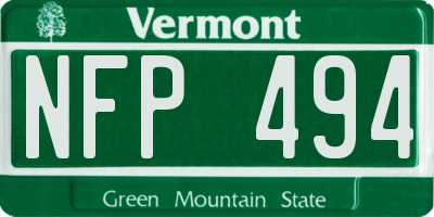 VT license plate NFP494