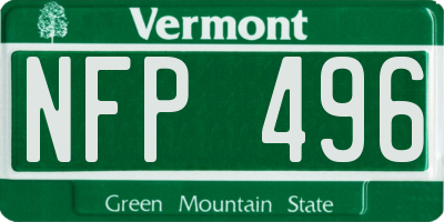 VT license plate NFP496