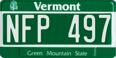 VT license plate NFP497