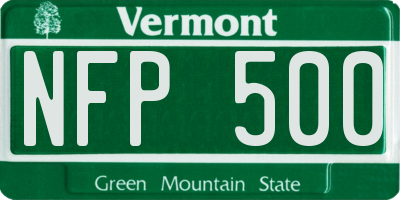 VT license plate NFP500