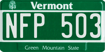 VT license plate NFP503