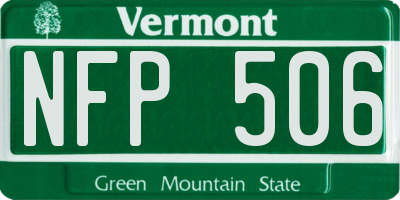 VT license plate NFP506