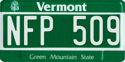 VT license plate NFP509