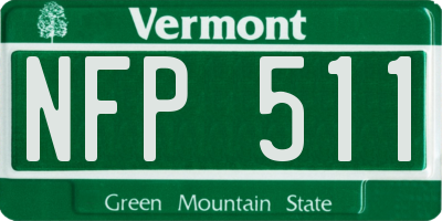 VT license plate NFP511