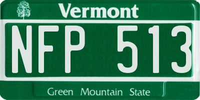 VT license plate NFP513