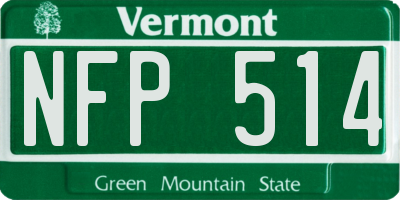 VT license plate NFP514