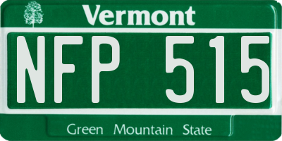 VT license plate NFP515