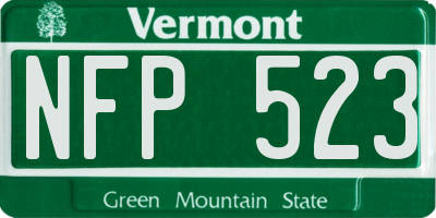 VT license plate NFP523