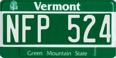 VT license plate NFP524