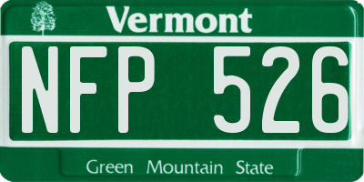 VT license plate NFP526