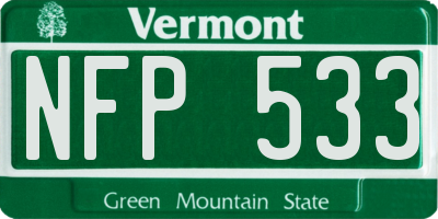 VT license plate NFP533