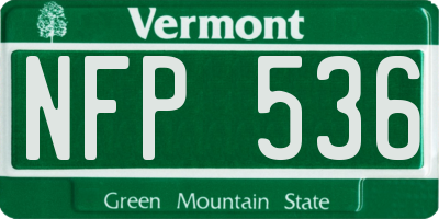 VT license plate NFP536
