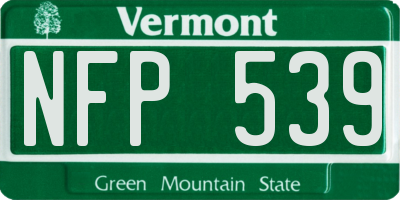 VT license plate NFP539
