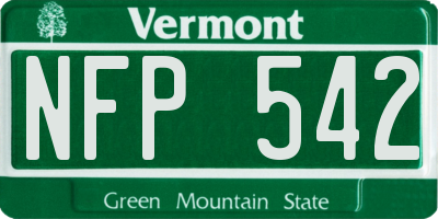 VT license plate NFP542