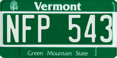 VT license plate NFP543