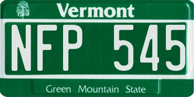 VT license plate NFP545