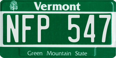 VT license plate NFP547