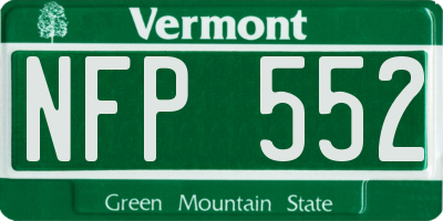 VT license plate NFP552