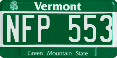 VT license plate NFP553