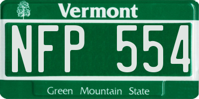 VT license plate NFP554