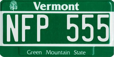 VT license plate NFP555