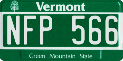 VT license plate NFP566