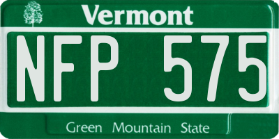 VT license plate NFP575