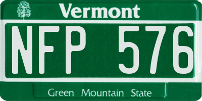 VT license plate NFP576