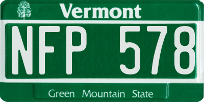 VT license plate NFP578