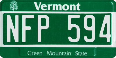 VT license plate NFP594