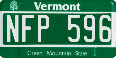 VT license plate NFP596