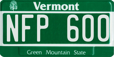 VT license plate NFP600