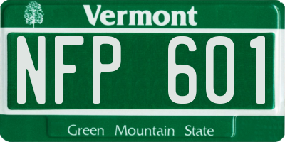 VT license plate NFP601