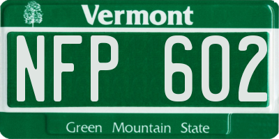 VT license plate NFP602