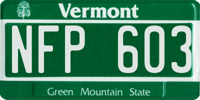 VT license plate NFP603