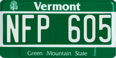 VT license plate NFP605
