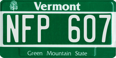 VT license plate NFP607