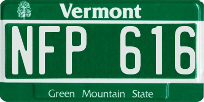 VT license plate NFP616
