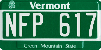 VT license plate NFP617