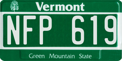 VT license plate NFP619