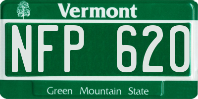 VT license plate NFP620
