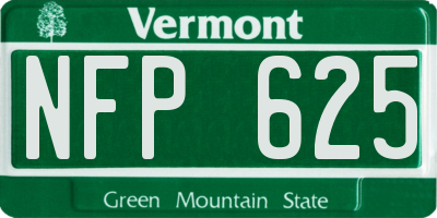VT license plate NFP625