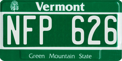 VT license plate NFP626