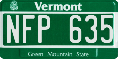 VT license plate NFP635