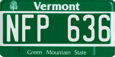 VT license plate NFP636