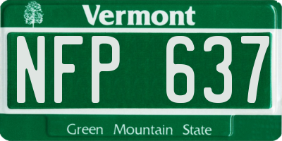 VT license plate NFP637