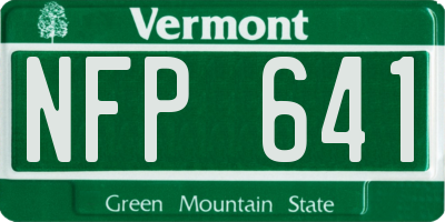 VT license plate NFP641