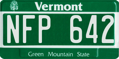 VT license plate NFP642