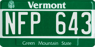 VT license plate NFP643